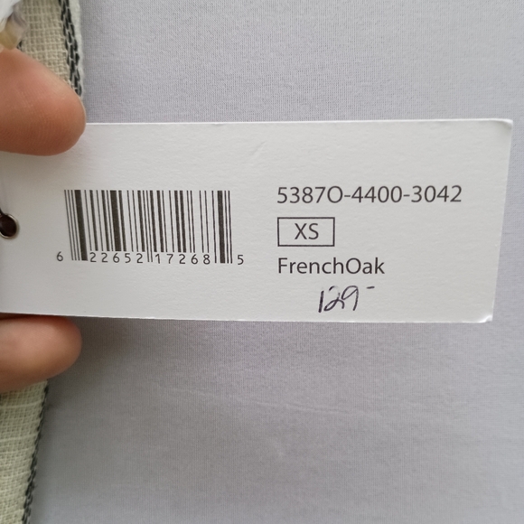 NWT Tribal Jeans linen rayon blend white tan striped dress size XS - Picture 7 of 8